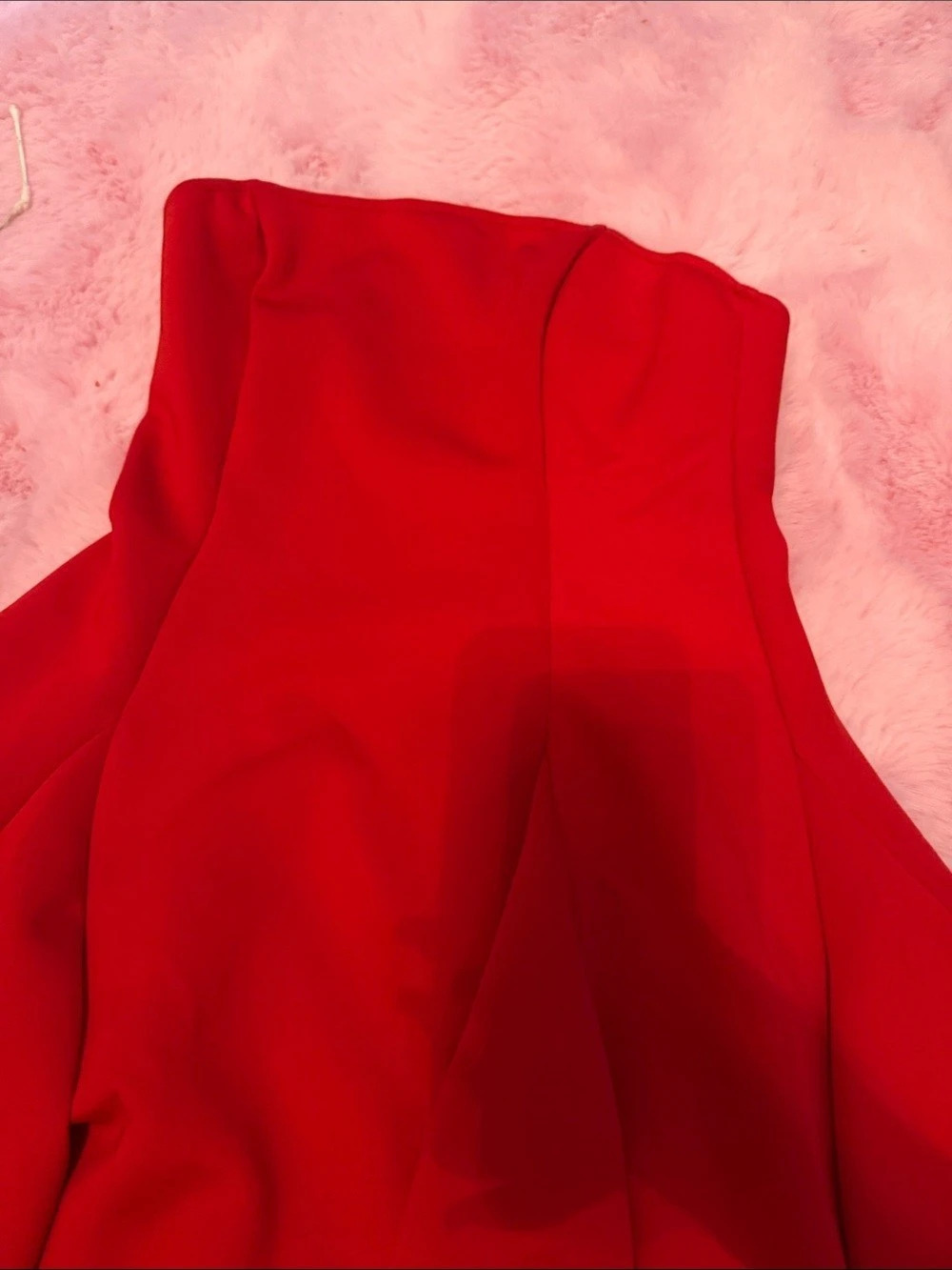 Red Strapless Mini Dress Like New - Picture 4 of 5